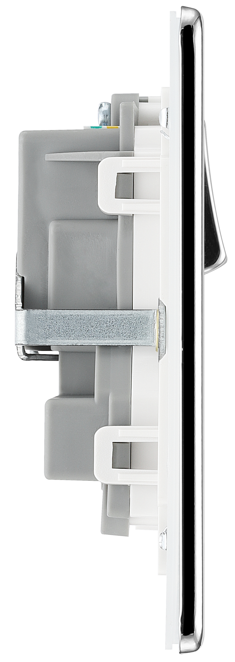 BG Electrical Flatplate Screwless Polished Chrome - Double switched, double pole