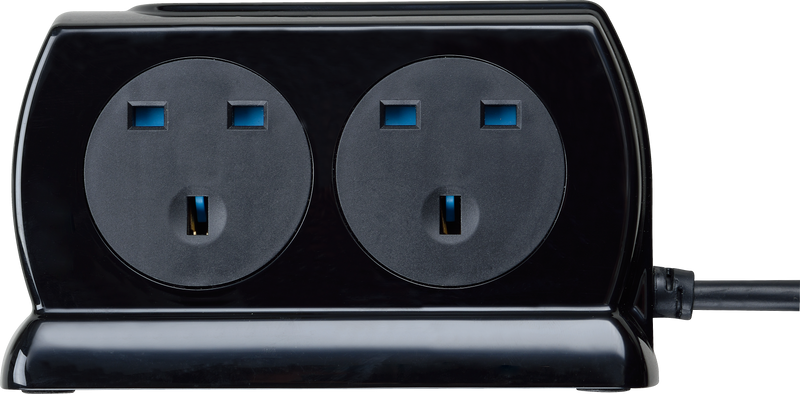 Masterplug High Gloss USB - 2 x USB A, 4 Sockets, 2m, 13A, Gloss Black