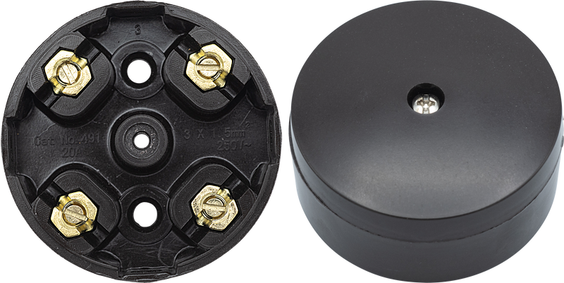 BG Electrical Contractor - Knockout Entry Junction Box, 4 Way, 20A, 57mm Dia, Brown