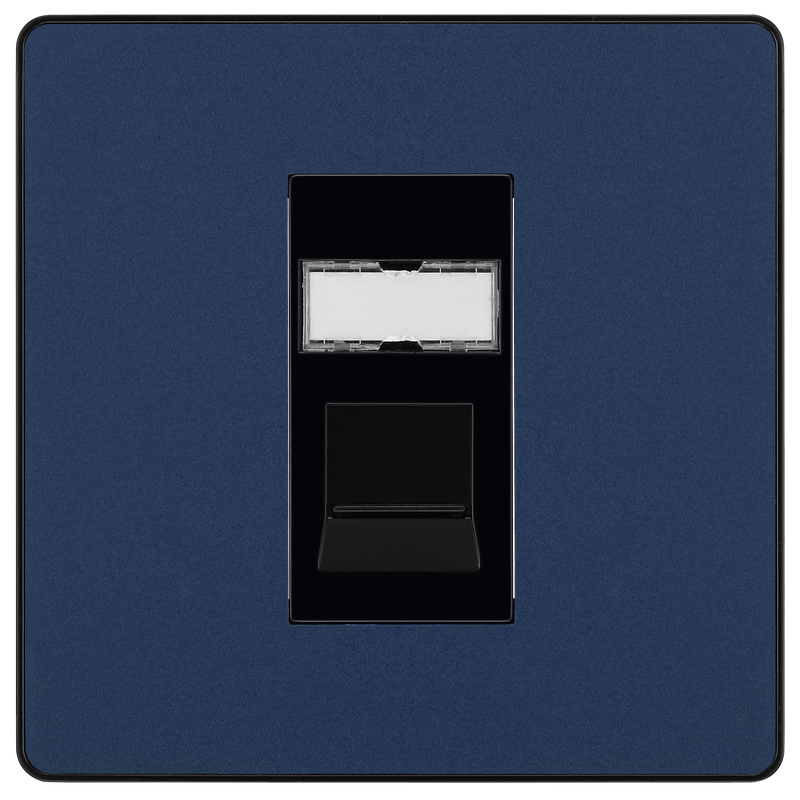 BG Electrical Evolve Matt Blue - Single, RJ45 telephone socket