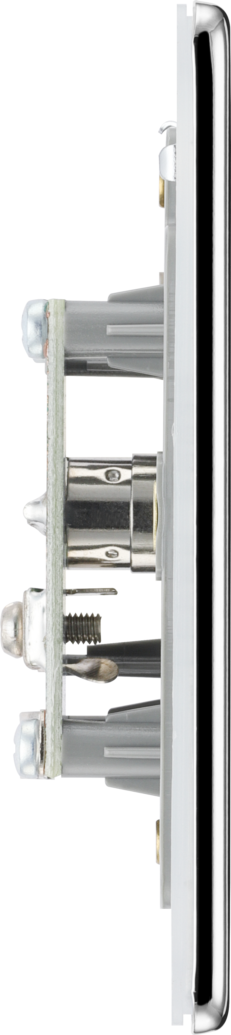BG Electrical Flatplate Screwless Polished Chrome - Single, co-axial