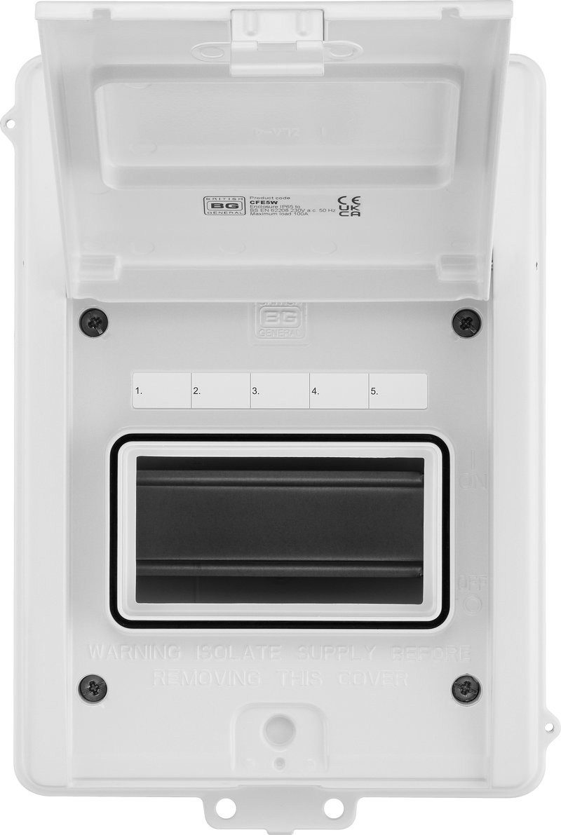 BG Circuit Protection IP65 Weatherproof - 5 module, 5 way, Empty