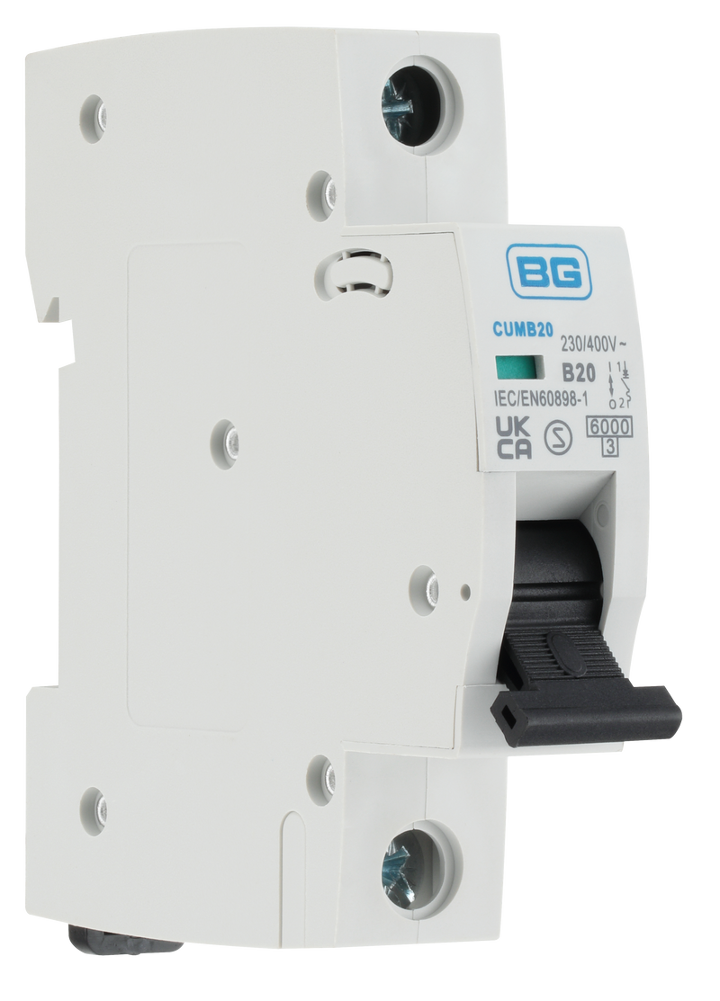 BG Circuit Protection MCB - Bidirectional 20A, B Curve, MCB, Single Pole, 6kA,1 module