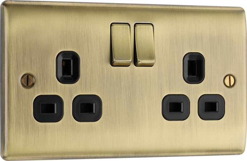 BG Electrical Nexus Metal Antique Brass - Double, switched, single pole