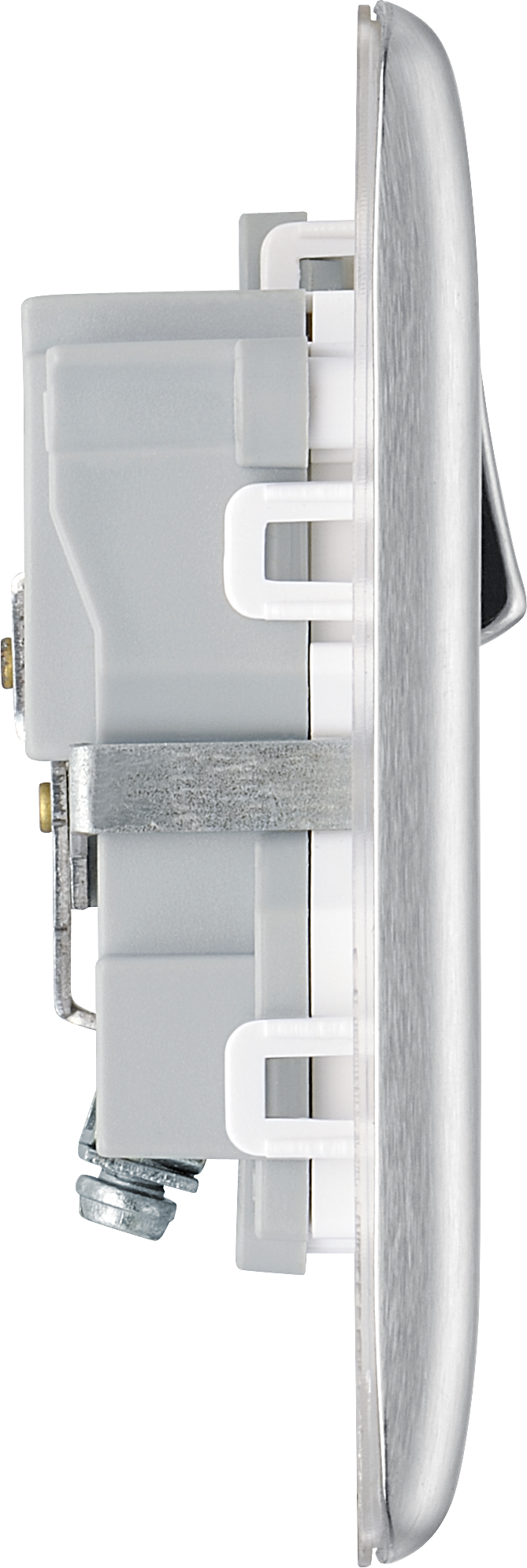 BG Electrical Nexus Metal Brushed Steel - Single switched, double pole