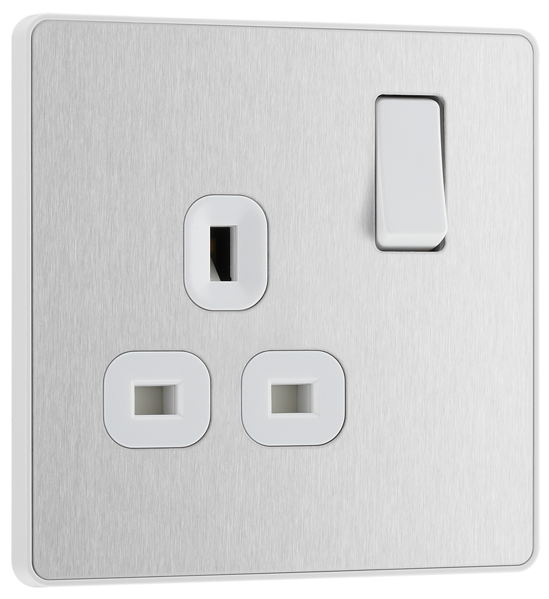 BG Electrical Evolve Brushed Steel - Single, switched, single pole