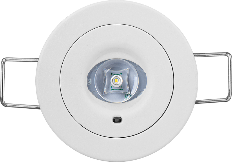 Luceco Standard Recessed - Tempus emergency downlight recessed 120 lumens with corridor optic