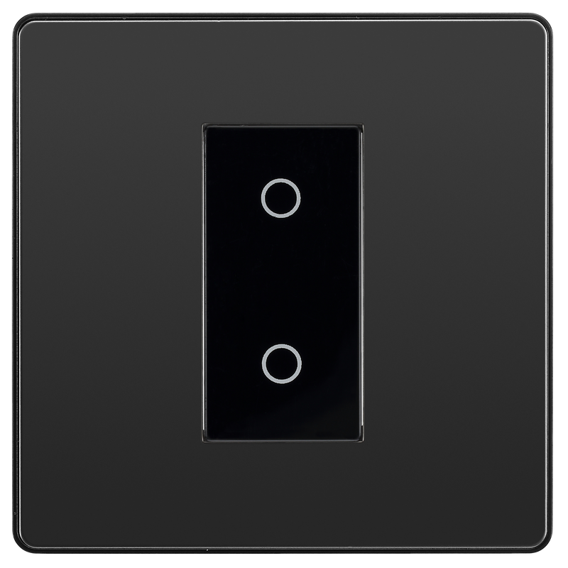 BG Electrical Evolve Black Chrome - Single, 2 way touch, 200W, secondary