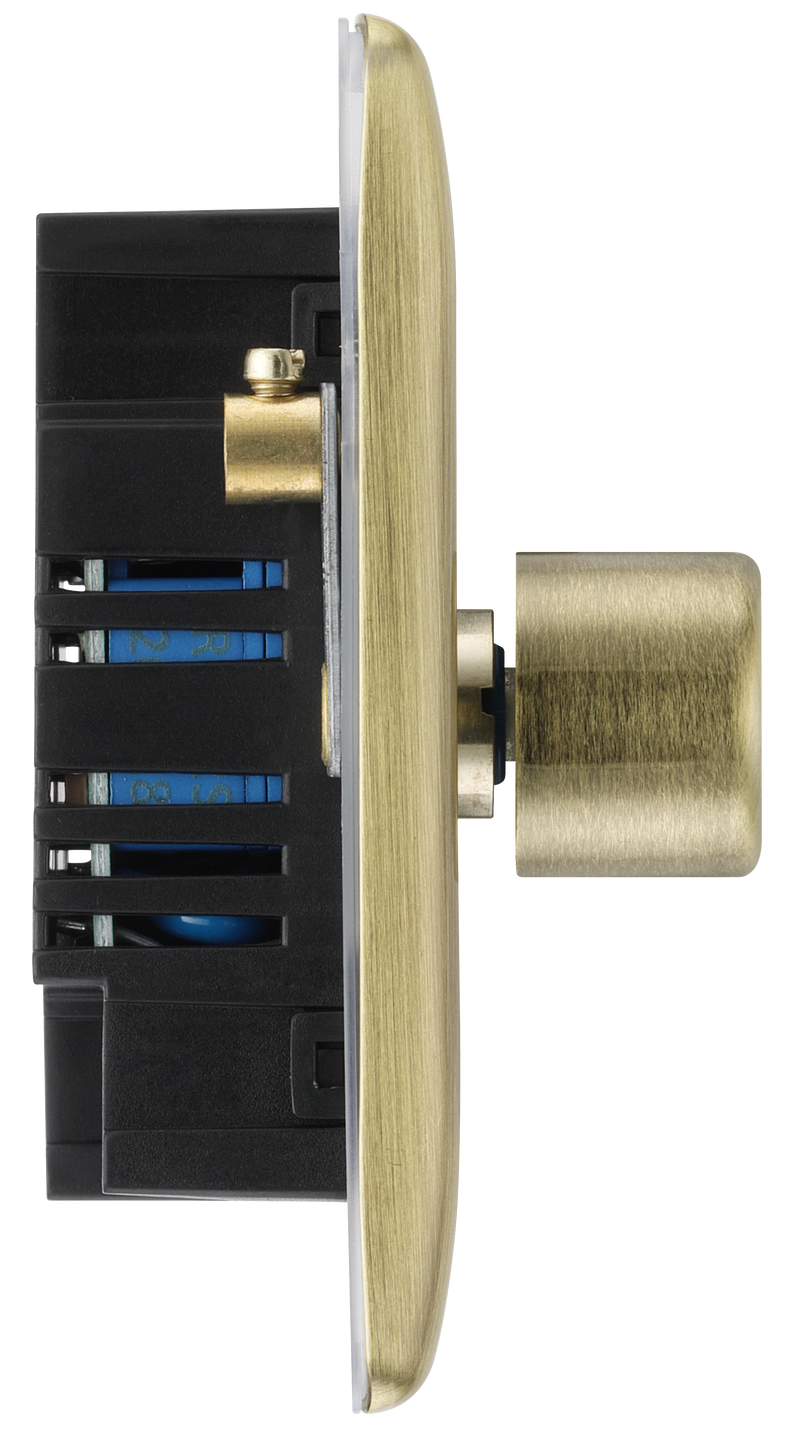 BG Electrical Nexus Metal Antique Brass - Double, 2 way push 200W