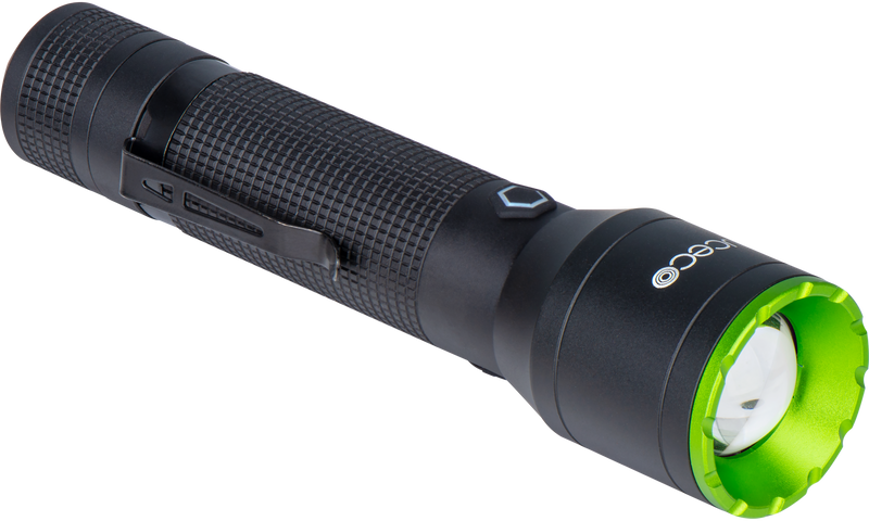 Luceco Hand Torch - Multi Focus LED Hand Torch, USB-C Rechargeable, Inspection Light, 3 Lighting Modes, IP44, 4W, 400lm, 6500K