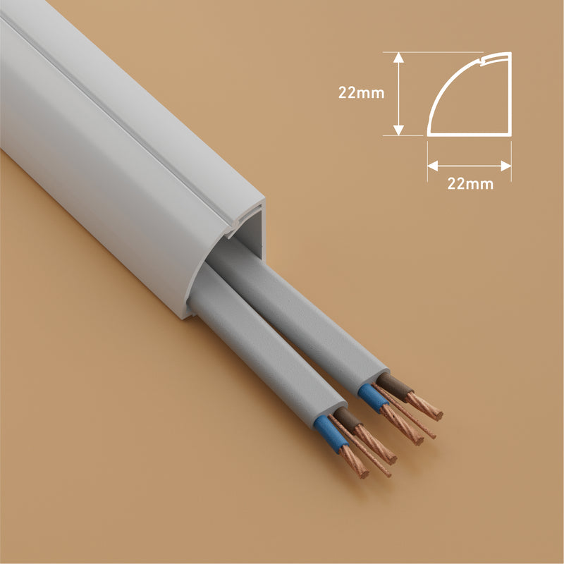 D-Line Trunking - 22x22mm White 3m Self Adhesive Length