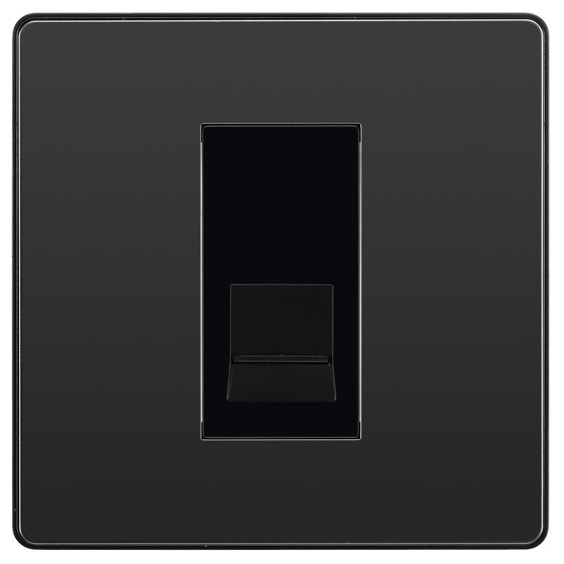 BG Electrical Evolve Black Chrome - Single, telephone socket, secondary