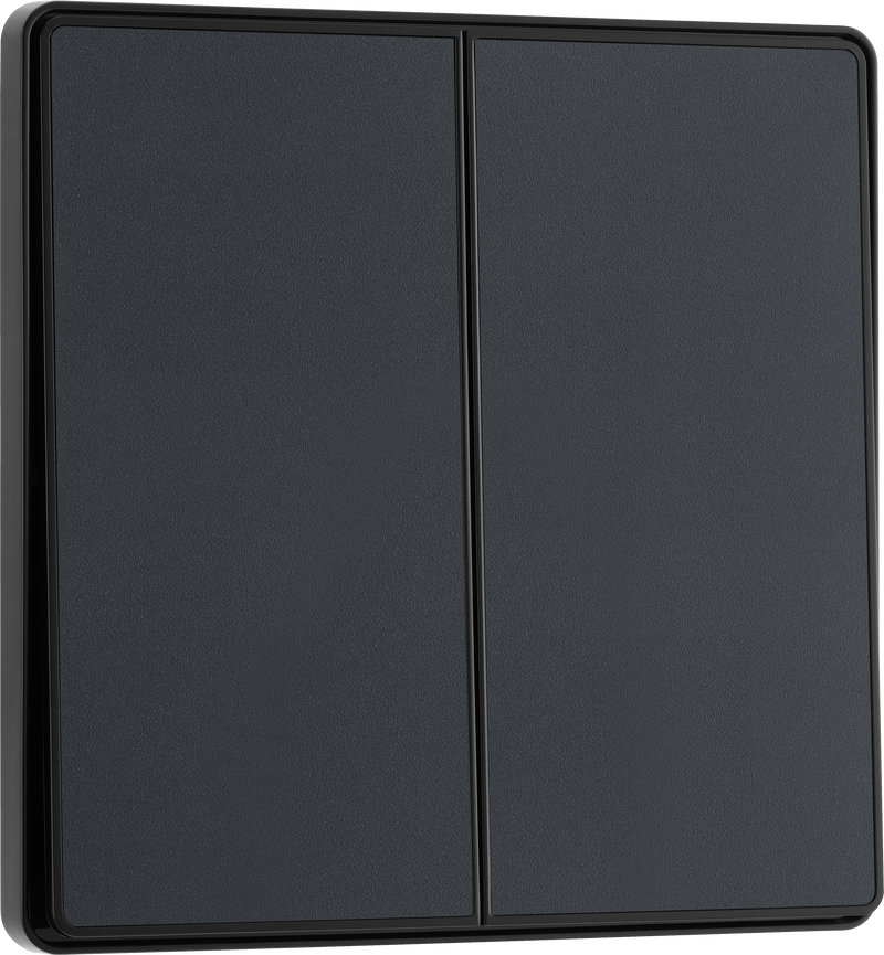 BG Electrical Evolve Matt Grey - Double, 2 way switch, edge rocker