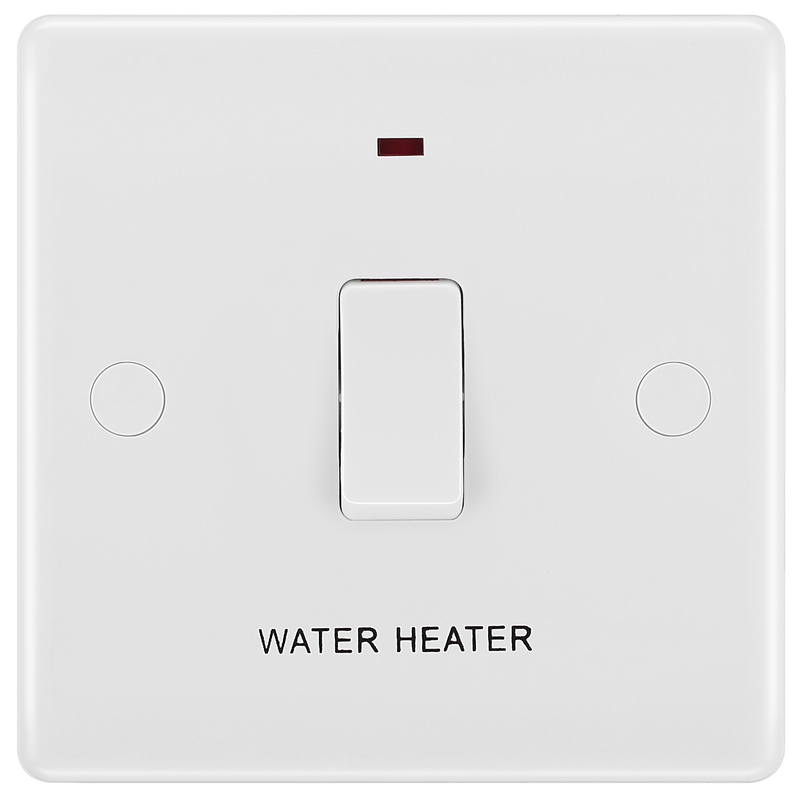 BG Electrical 800 Series - 20A, double pole, marked "water heater", with indicator and flex outlet