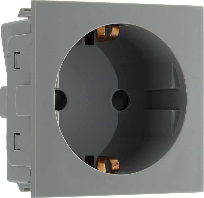 BG Electrical Euro Module - 16A Schuko, unswitched socket