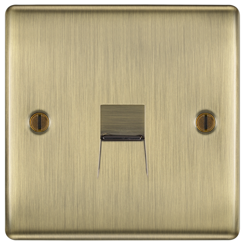 BG Electrical Nexus Metal Antique Brass - Single, telephone socket, secondary