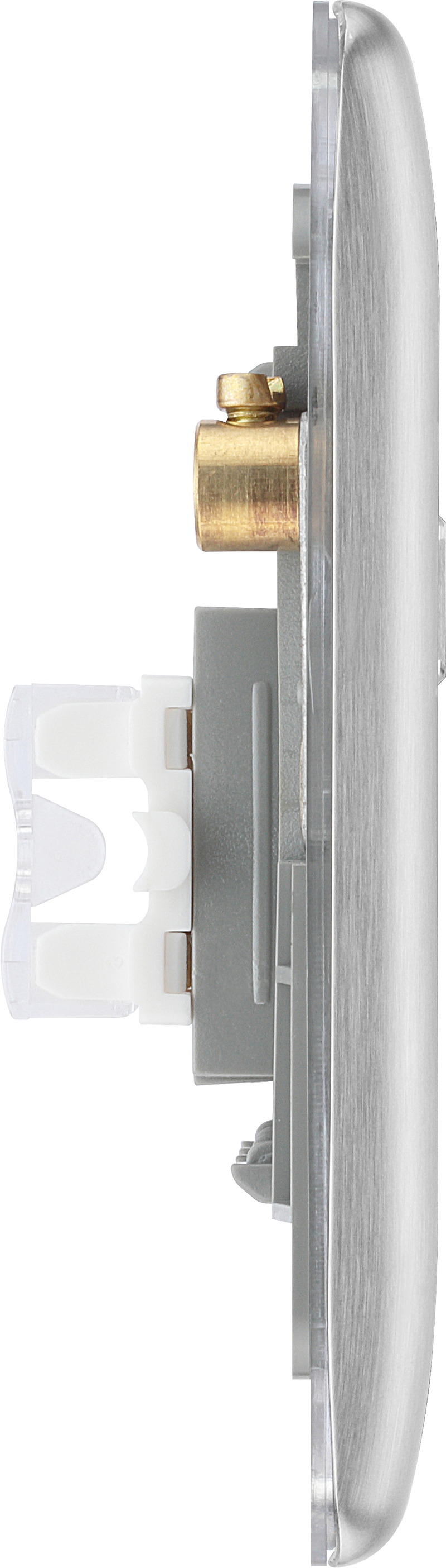 BG Electrical Nexus Metal Brushed Steel - Double, RJ45 data socket
