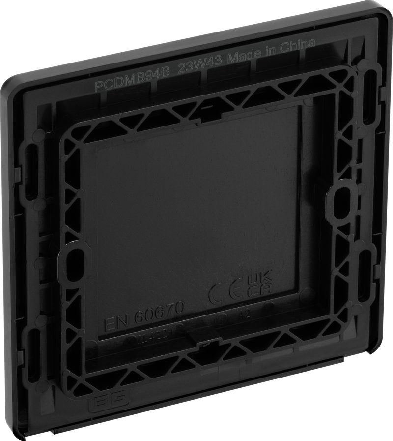 BG Electrical Evolve Matt Black - Single, blank plate