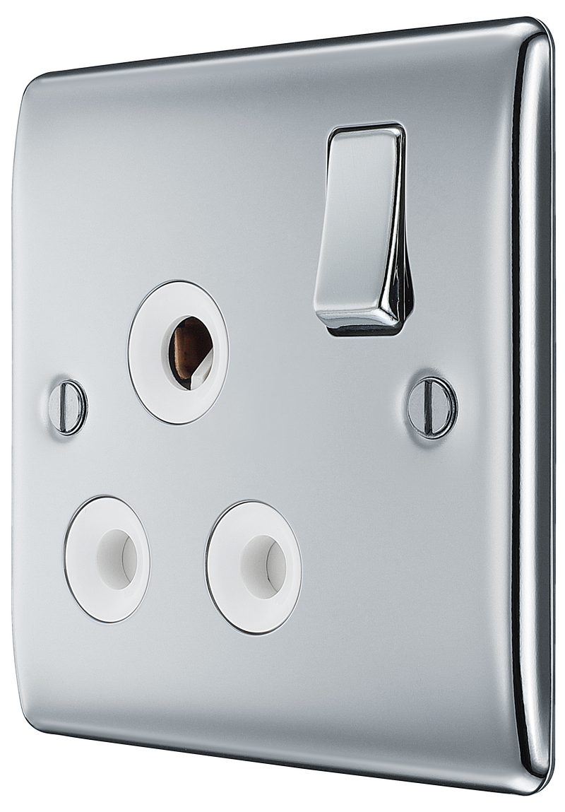 BG Electrical Nexus Metal Polished Chrome - 15A, single, switched, round pin