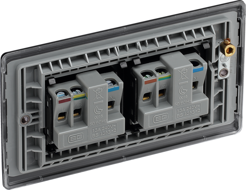 BG Electrical Nexus Metal Matt Black - Double unswitched, double pole