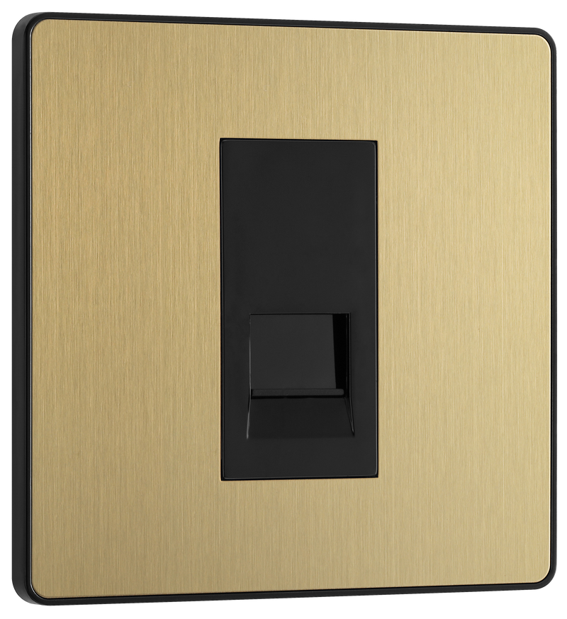 BG Electrical Evolve Satin Brass - Single, telephone socket, secondary