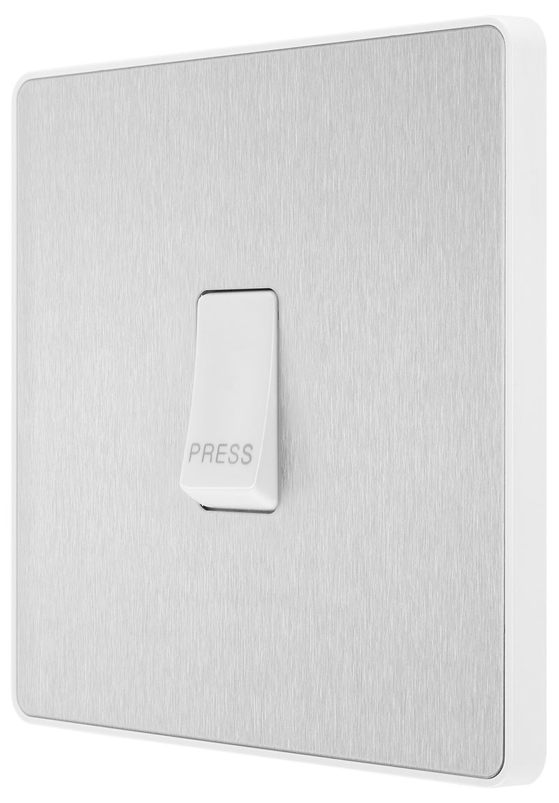 BG Electrical Evolve Brushed Steel - Single, bell push switch