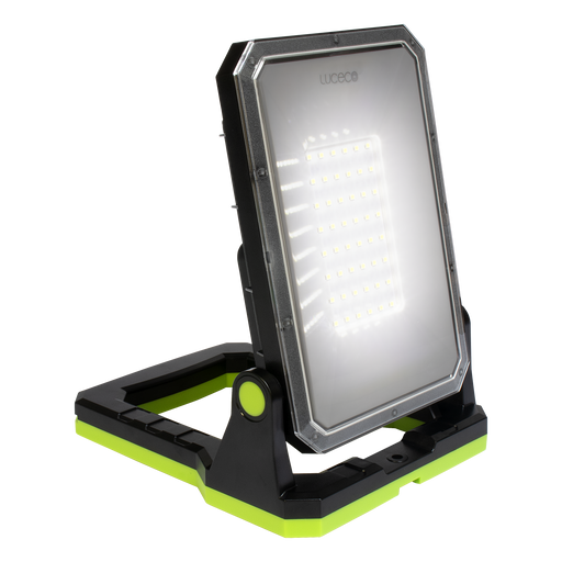Luceco Folding Magnetic - USB-C rechargeable magnetic worklight with Power-bank for charging devices. Fully adjustable with and 3 lighting modes up to 1300 Lumens making ideal for professional and recreational applications.