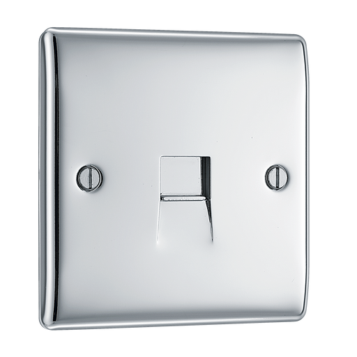 BG Electrical Nexus Metal Polished Chrome - Single, RJ11 telephone socket