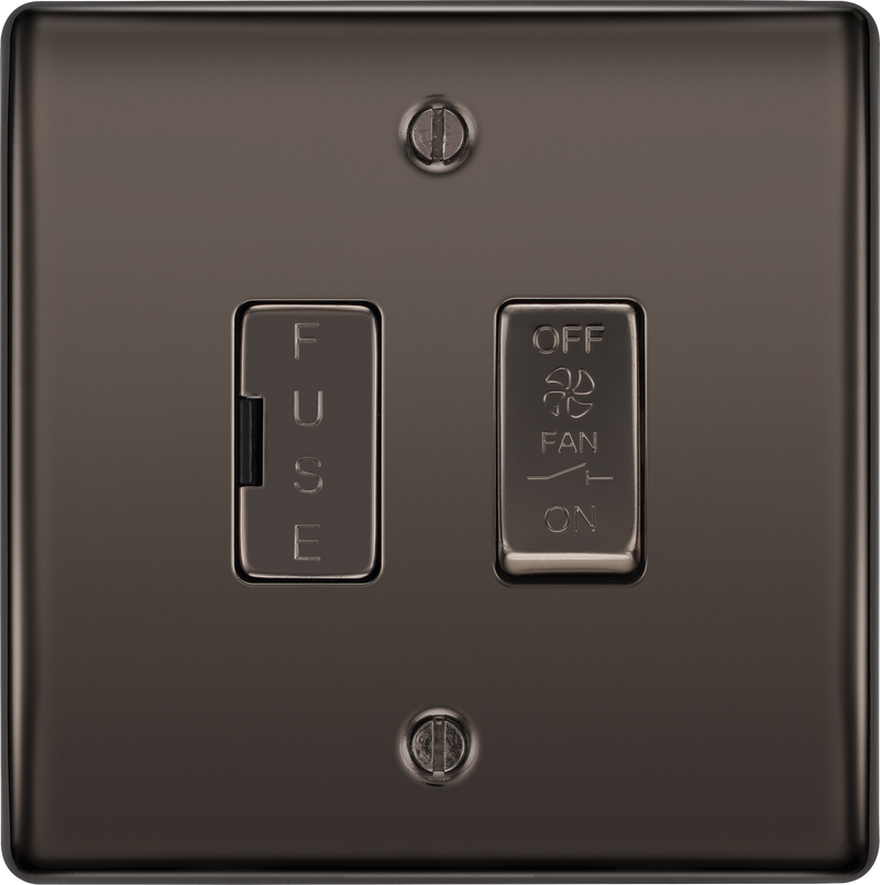 BG Electrical Nexus Metal Black Nickel - Triple pole, fused, fan isolator