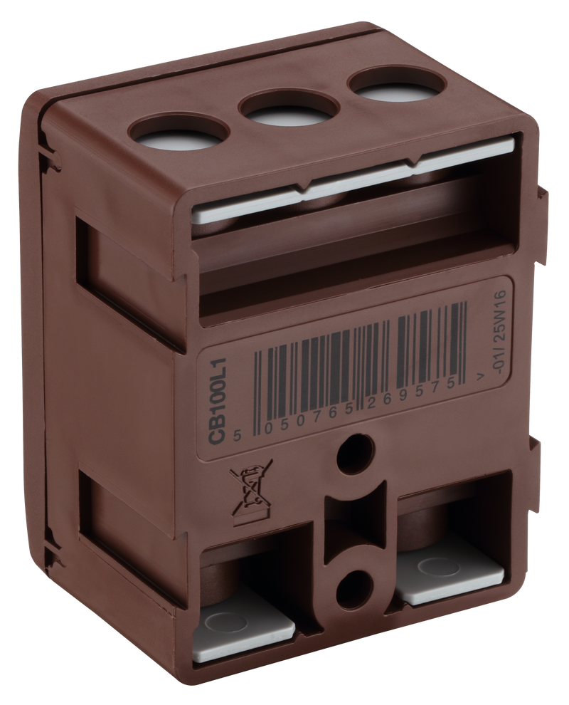 BG Circuit Protection Cp Connectors - 100A 5 Way Connector Block - L1 - Brown