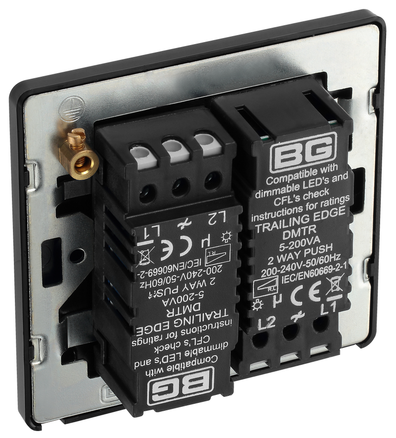 BG Electrical Evolve Matt Blue - Double, 2 way push 200W