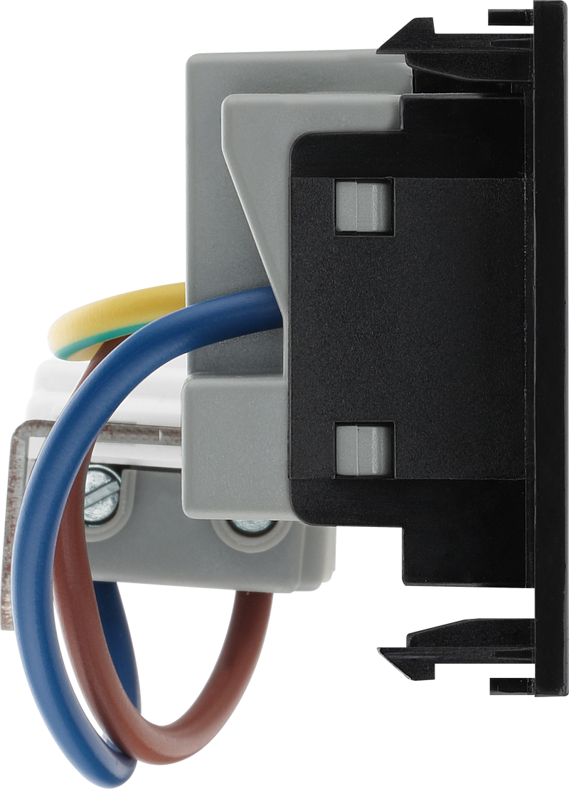 BG Electrical Euro Module - 13A double pole, key controlled socket