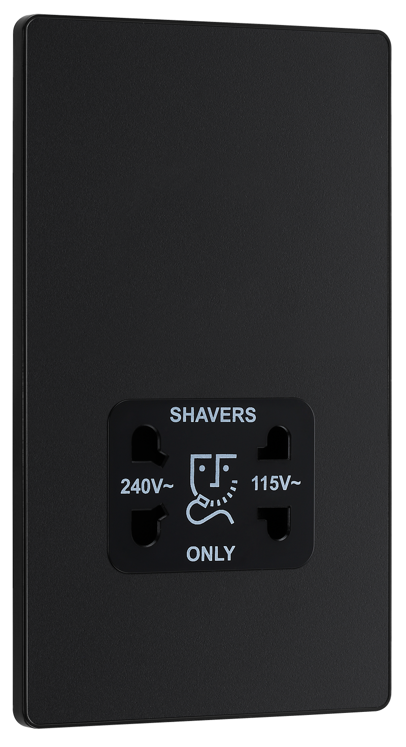 BG Electrical Evolve Matt Black - Double switched, double pole