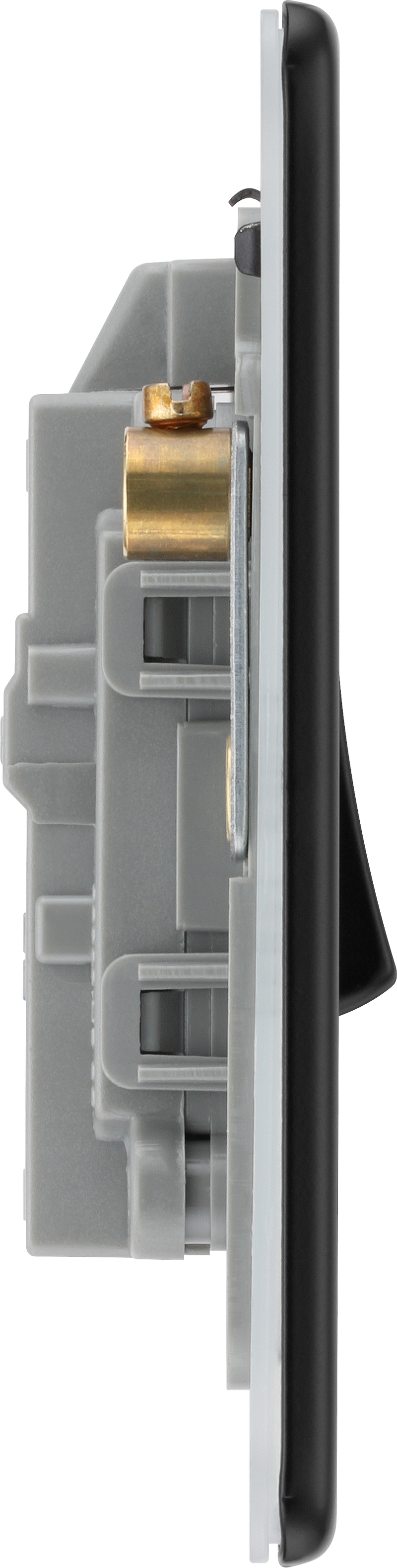 BG Electrical Flatplate Screwless Matt Black - 20A, double pole, with indicator
