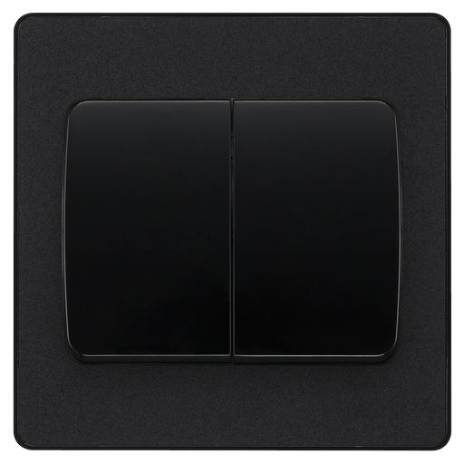 BG Electrical Evolve Matt Black - Double, 2 way switch, wide rocker