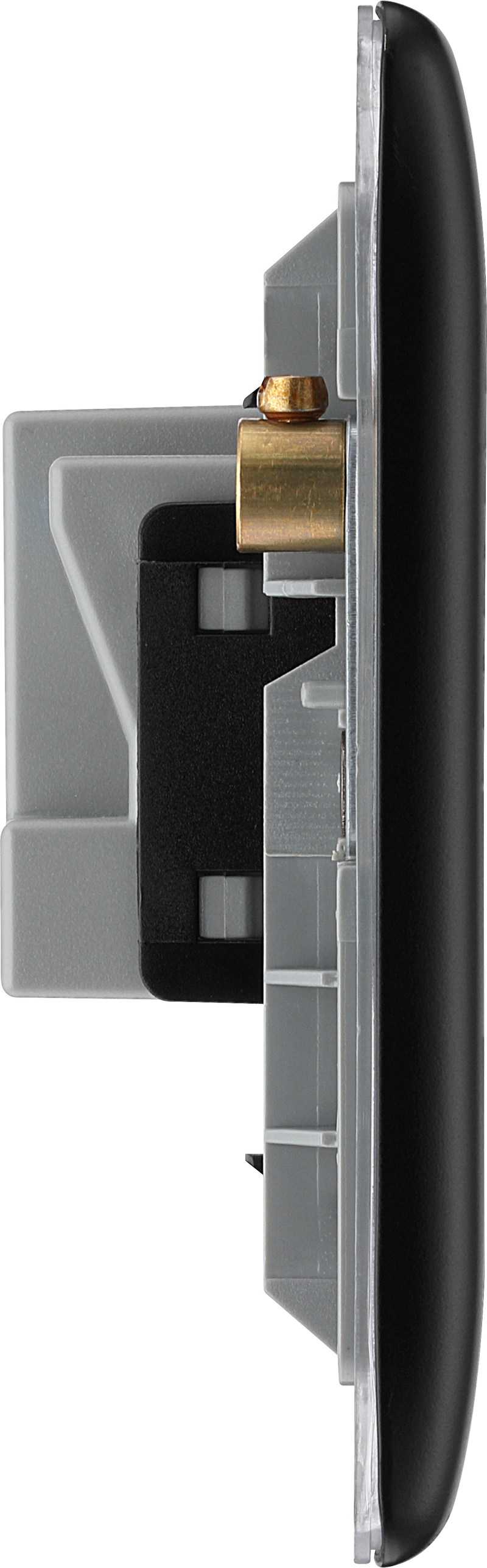 BG Electrical Nexus Metal Matt Black - Double unswitched, double pole