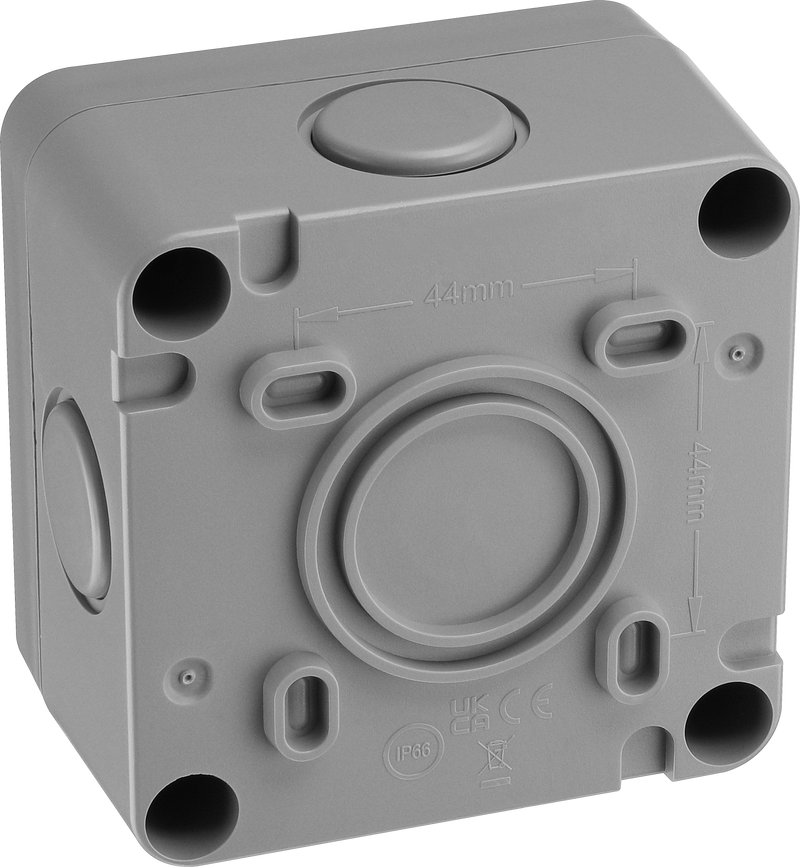 BG Electrical Weatherproof Storm - Single, 2 way retractive, printed 'PRESS', IP66