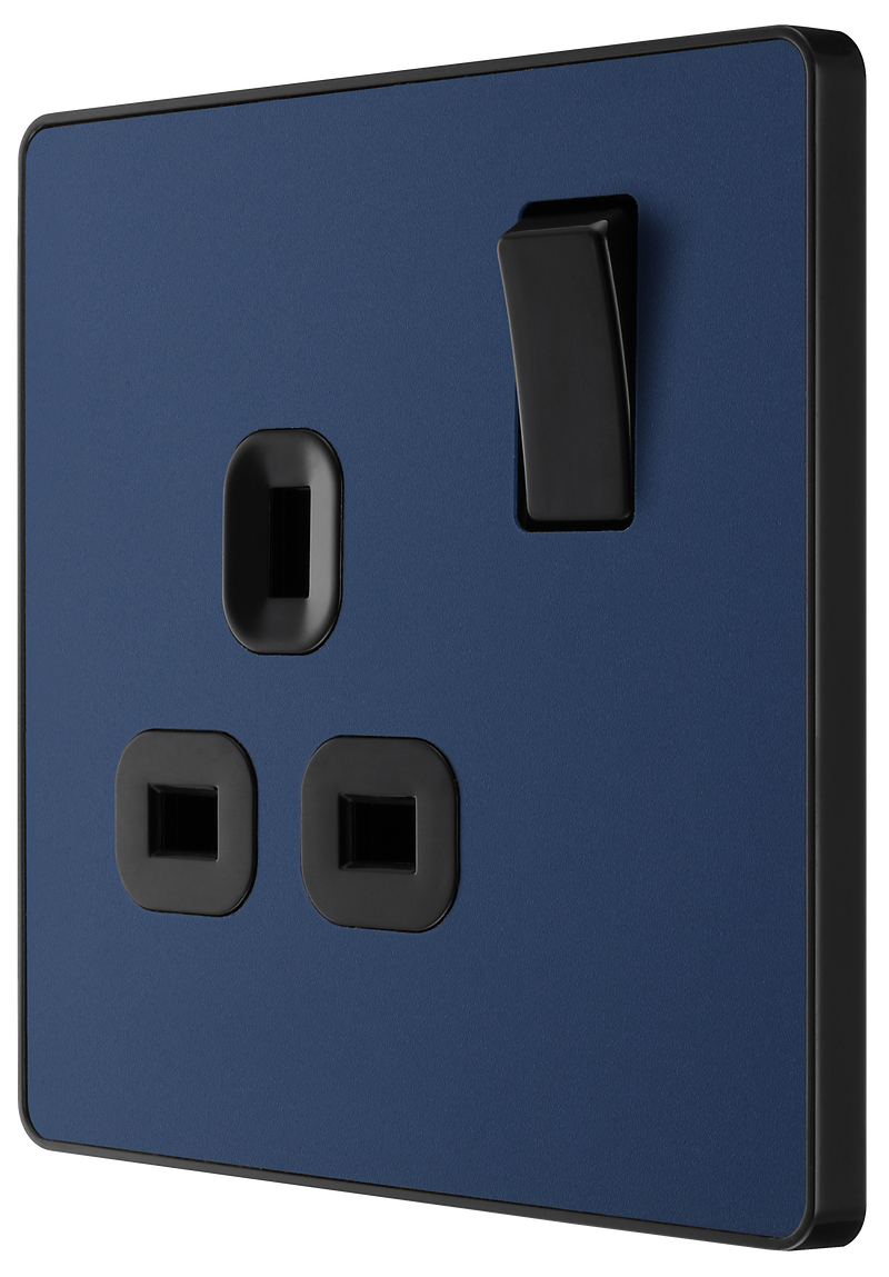 BG Electrical Evolve Matt Blue - Single, switched, single pole