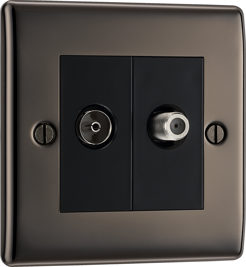 BG Electrical Nexus Metal Black Nickel - Double, satellite and co-axial