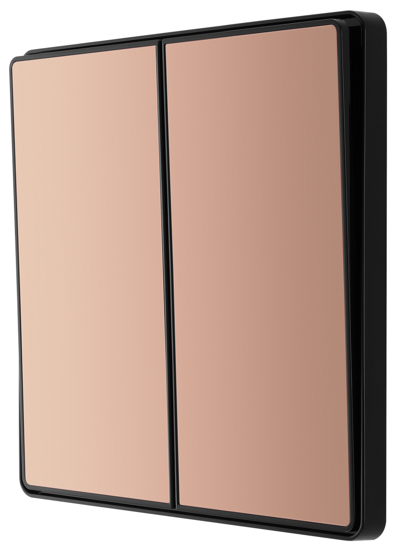 BG Electrical Evolve Polished Copper - Double, 2 way switch, edge rocker