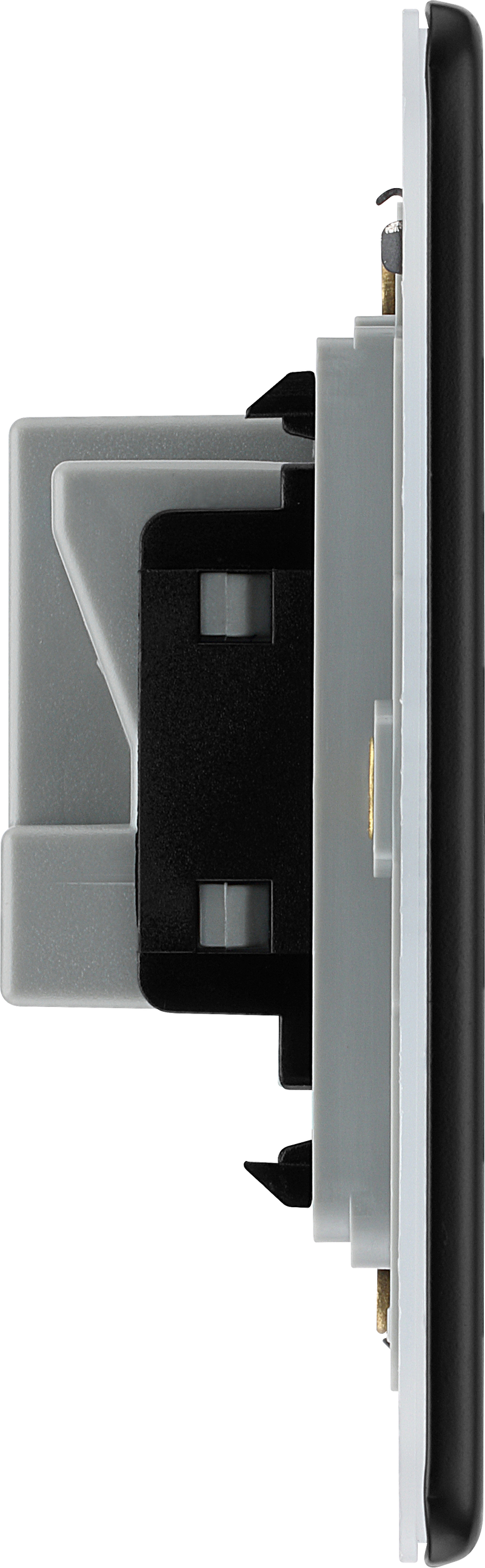BG Electrical Flatplate Screwless Matt Black - Single unswitched