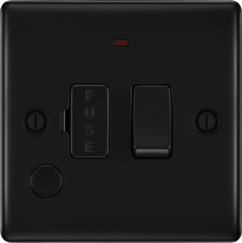 BG Electrical Nexus Metal Matt Black - Switched and fused with indicator and flex outlet