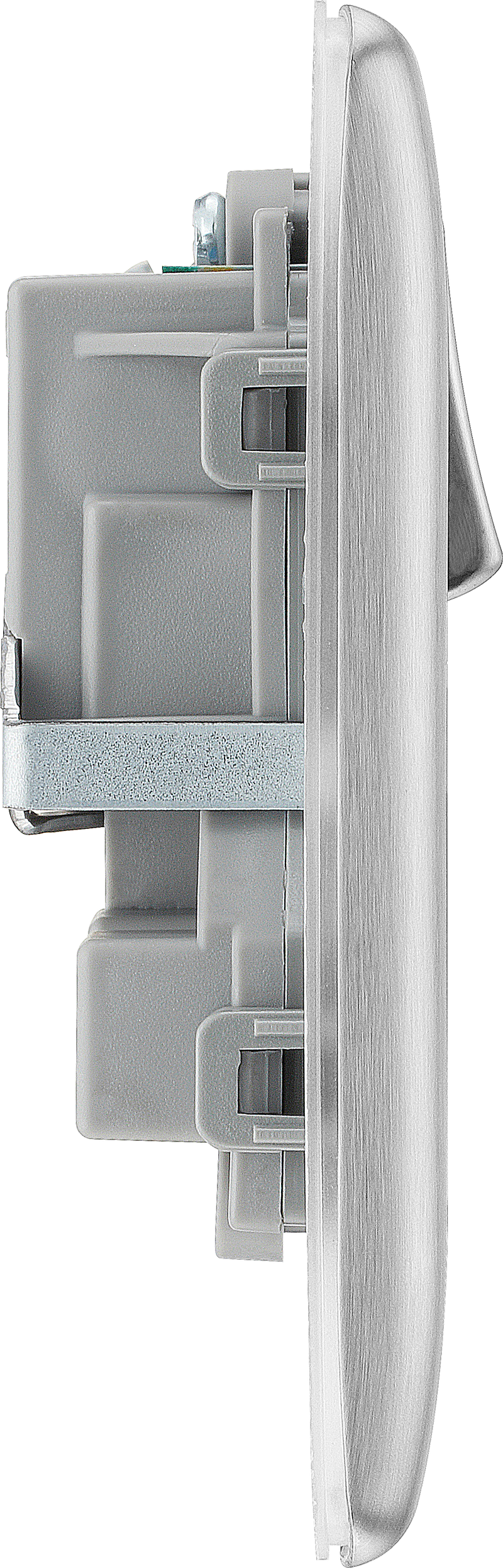 BG Electrical Nexus Metal Brushed Steel - Double, switched, double pole