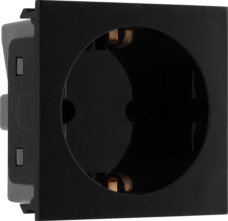 BG Electrical Euro Module - 16A Schuko, unswitched socket