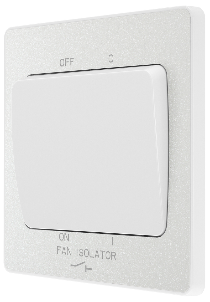 BG Electrical Evolve Pearlescent White - Triple pole fan isolator