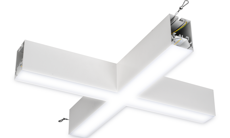 Luceco Contour Suspended - Contour 568mm suspended X connector module 1200lumens with fixed output driver finished in white