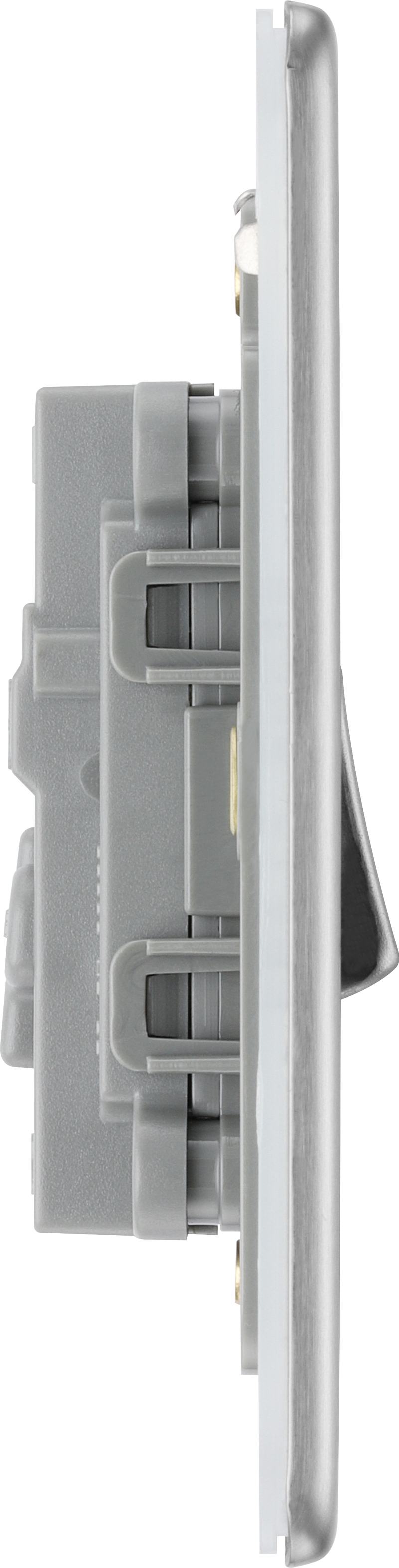 BG Electrical Flatplate Screwless Brushed Steel - Intermediate switch