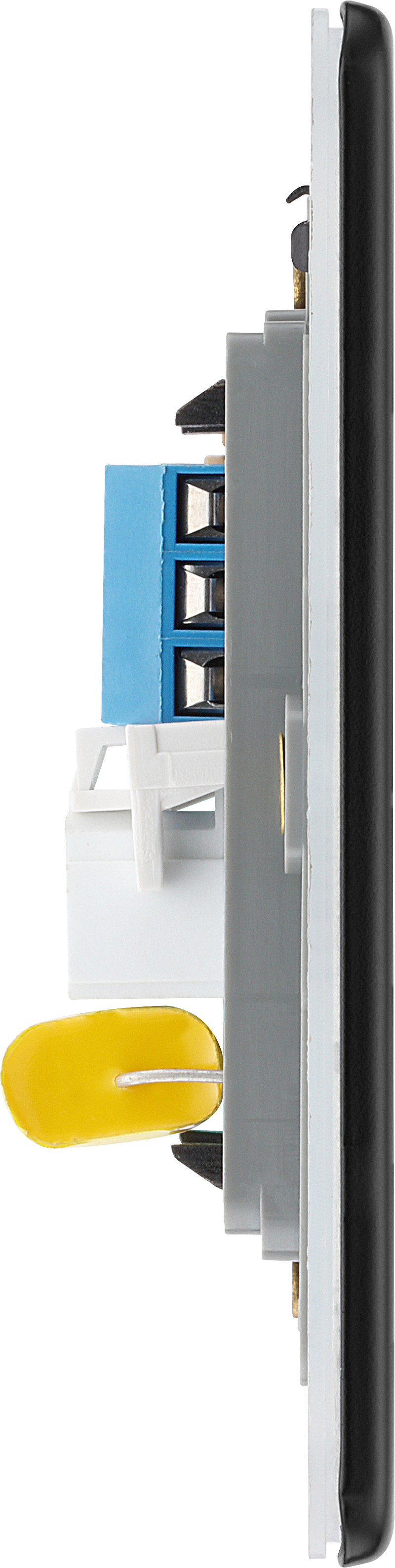 BG Electrical Flatplate Screwless Matt Black - Single telephone socket, master