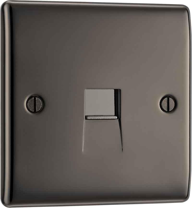 BG Electrical Nexus Metal Black Nickel - Single, RJ11 telephone socket
