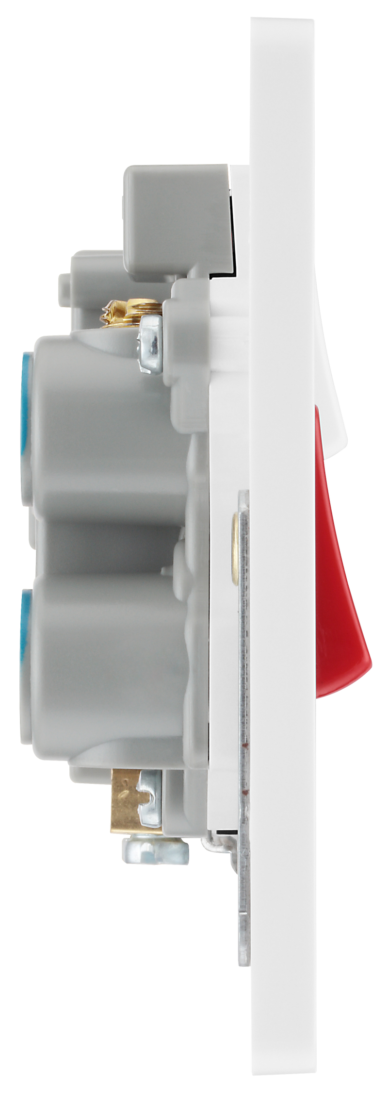 BG Electrical Evolve Pearlescent White - 45A, double pole, with switched socket and indicators